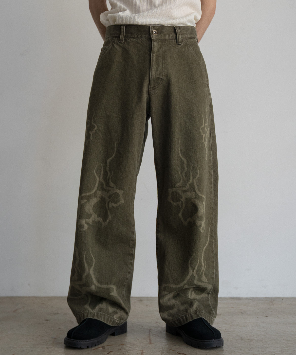 Laser Breach Straight Wide Denim