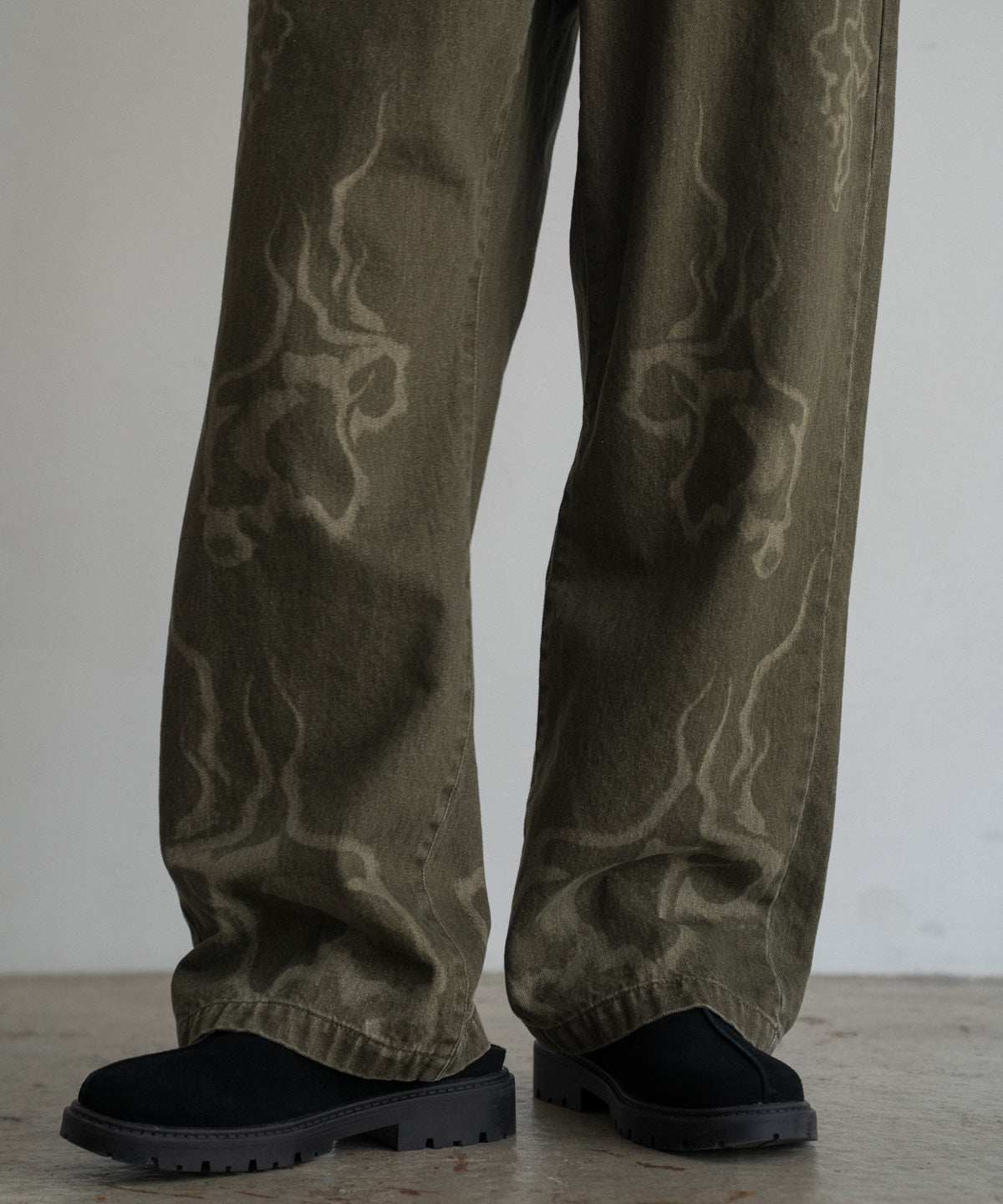 Laser Breach Straight Wide Denim