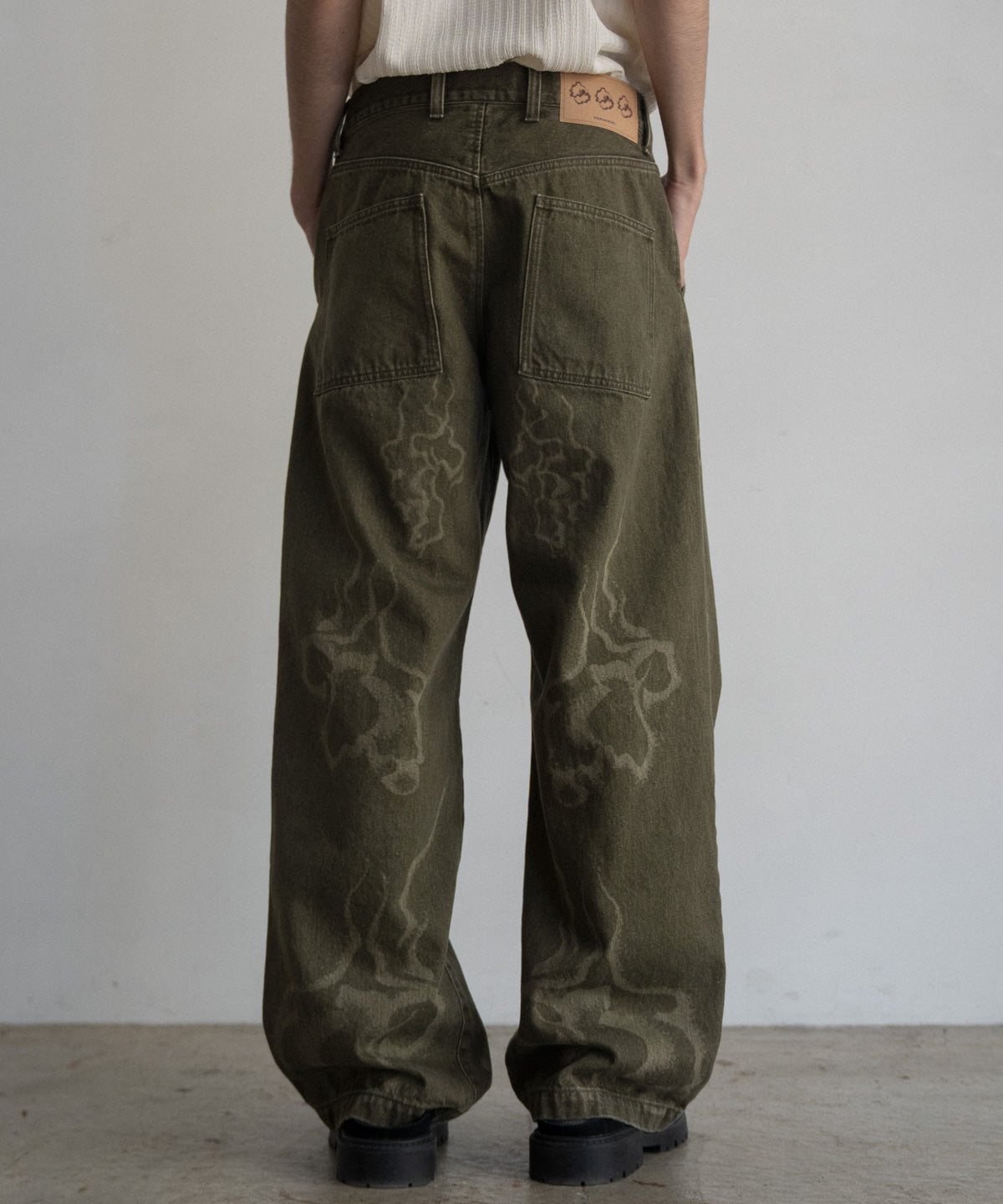 Laser Breach Straight Wide Denim