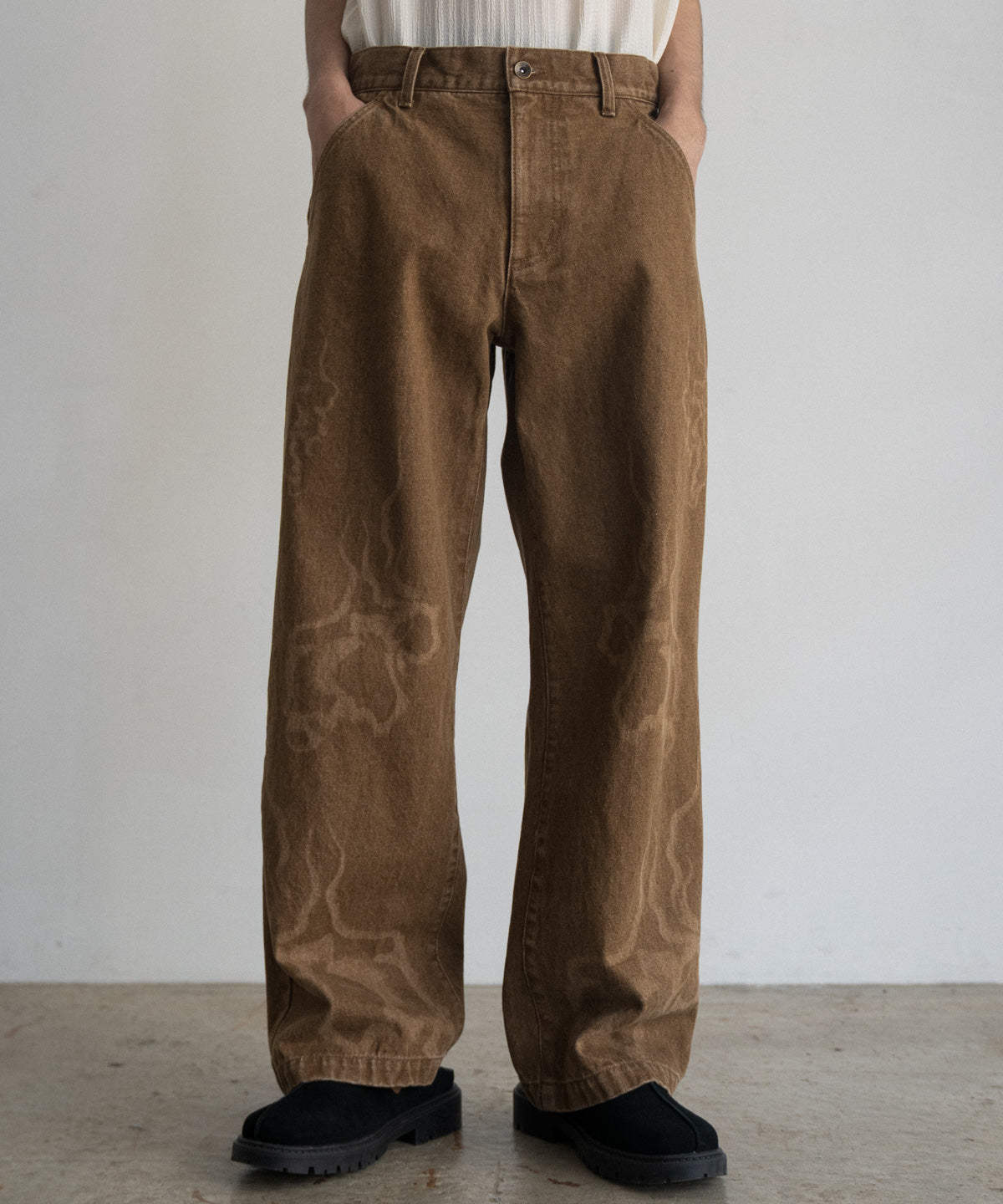 Laser Breach Straight Wide Denim