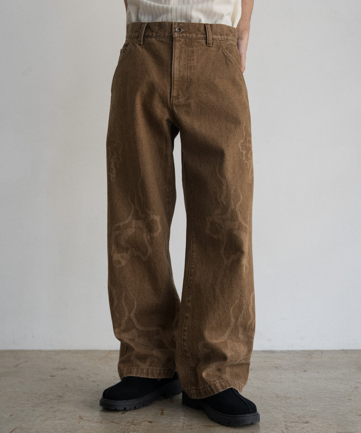 Laser Breach Straight Wide Denim