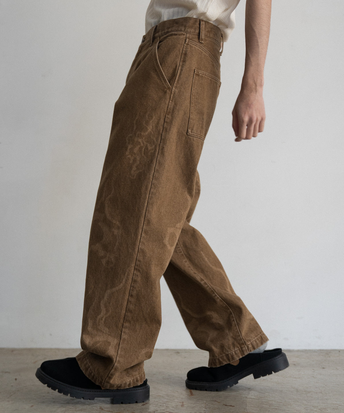 Laser Breach Straight Wide Denim