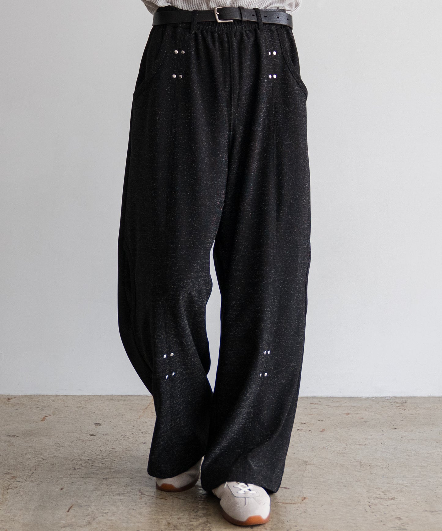 LAME JERSEY TRACK PANTS