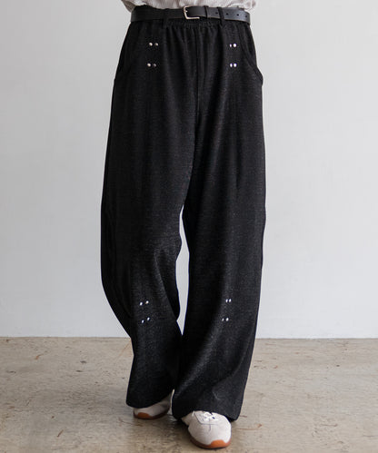 LAME JERSEY TRACK PANTS